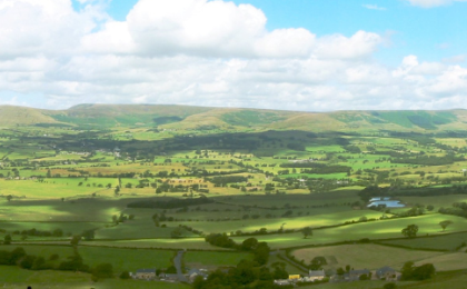 North facing panorama of Longridge Fell, Lancashire