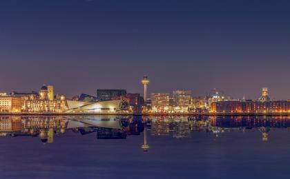 Panoramic landscape of Liverpool City