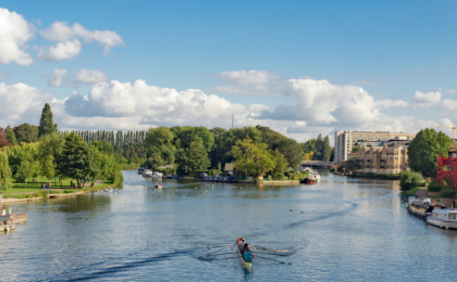 Panoramic view of the River Thames from Reading
