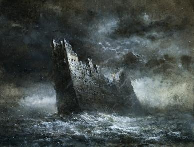 castle of the sea gothic painting