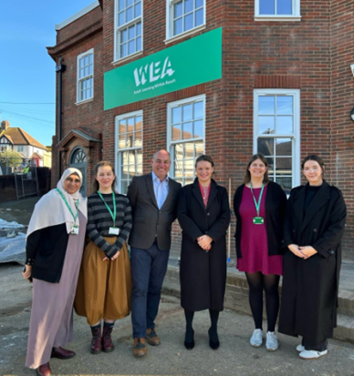 Simon Parkinson with WEA staff at the new Whitehawk learning centre