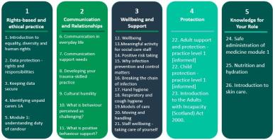 List of all modules within the National Induction Framework
